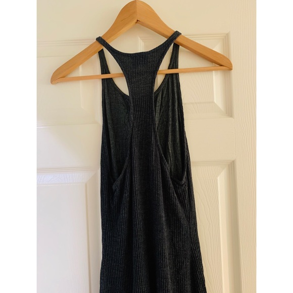 Sparkle & Fade- Gray Ribbed Racerback Tank Dress - Picture 5 of 6